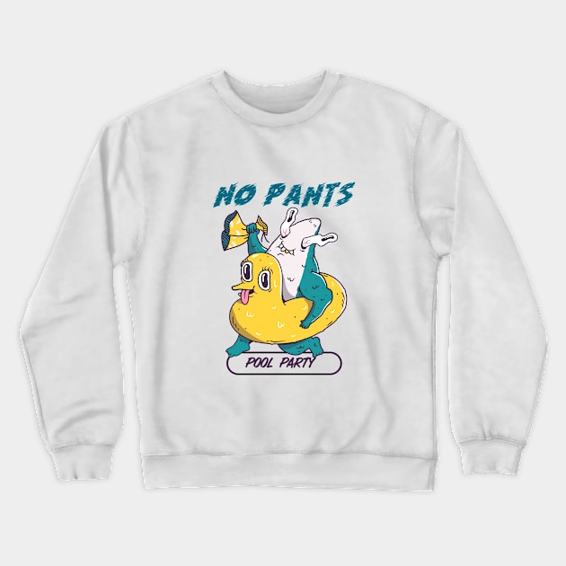 No pants pool party Crewneck Sweatshirt by Lemon Squeezy design 